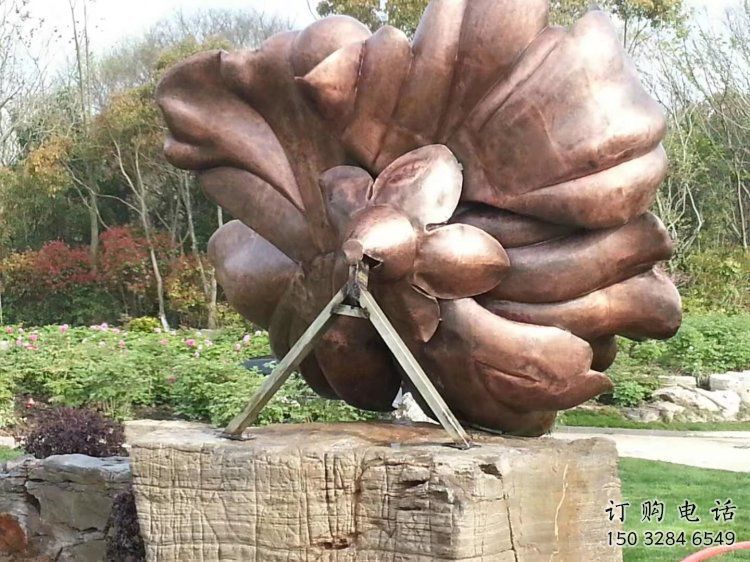 牡丹花雕塑服務商，景觀雕塑，牡丹花銅雕塑選定