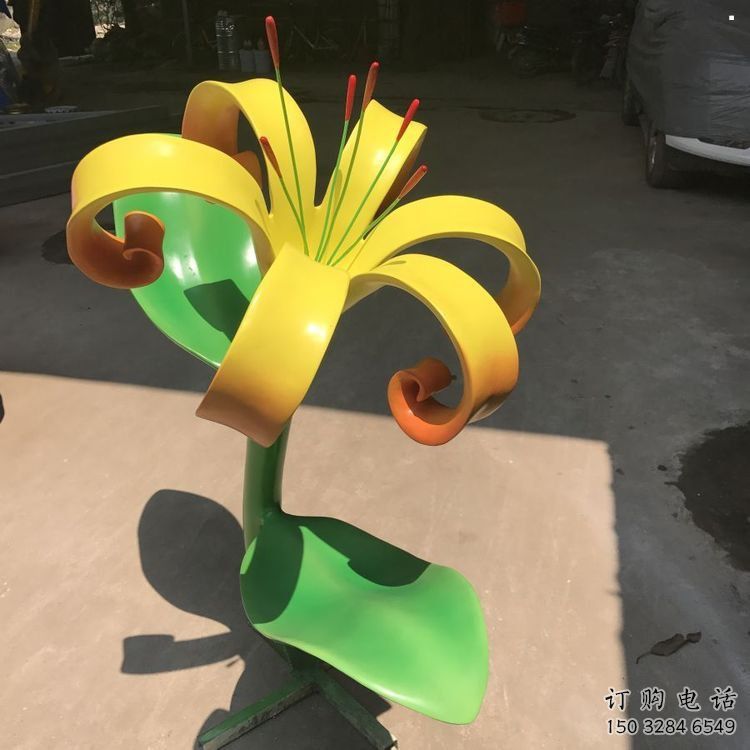 蘭花雕塑供需，美陳雕塑，不銹鋼蘭花雕塑承接