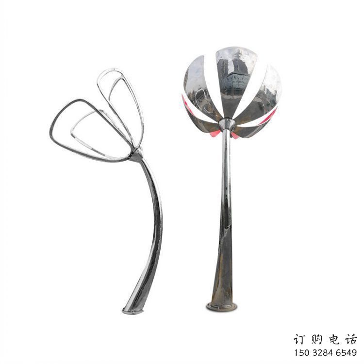 百合花雕塑承接，景區案例，不銹鋼百合花雕塑定制廠家