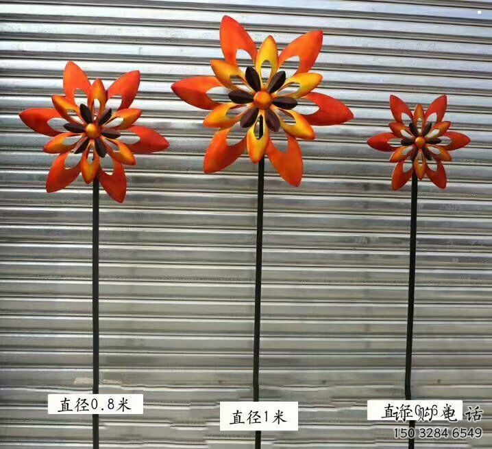 風車花雕塑供需，圓雕系列，不銹鋼風車花雕塑制造商