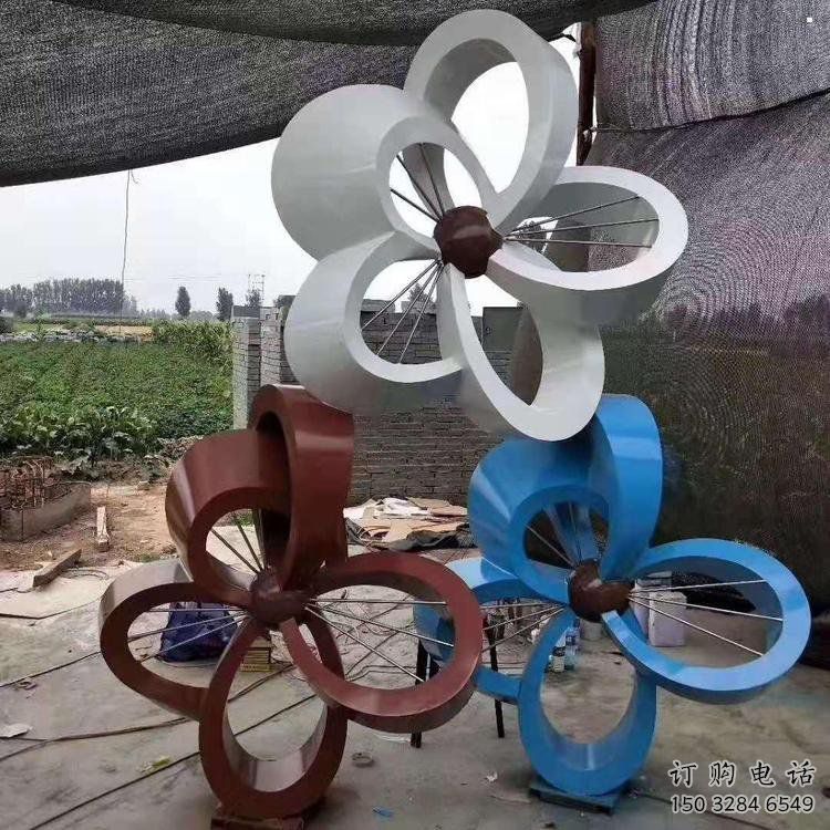 金銀花雕塑生產廠家，廣場系列，不銹鋼金銀花雕塑優選