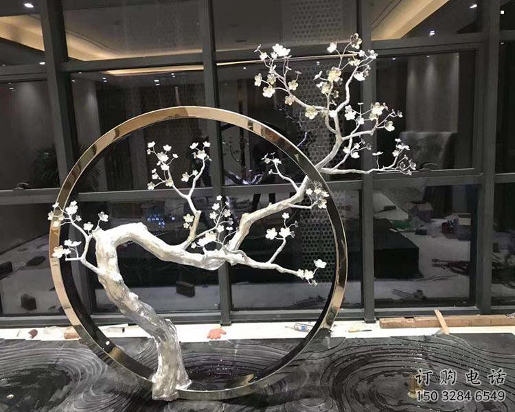 梅花雕塑選用，小區擺件，大型梅花雕塑批發