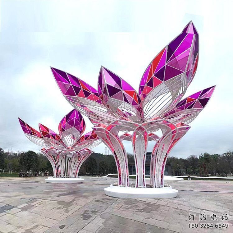 大型茉莉花雕塑常用，戶外擺放，不銹鋼茉莉花雕塑廠家