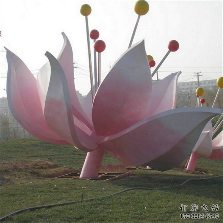 茉莉花雕塑供給，美陳雕塑，不銹鋼茉莉花雕塑廠家