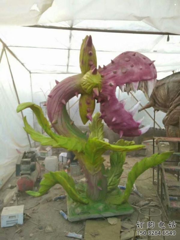 食人花雕制作，廣場系列，彩繪食人花雕塑優選