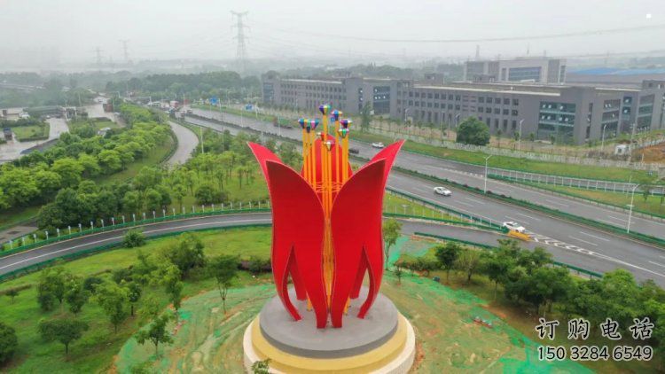 梧桐花雕塑專供，廣場雕塑，不銹鋼梧桐花雕塑標準