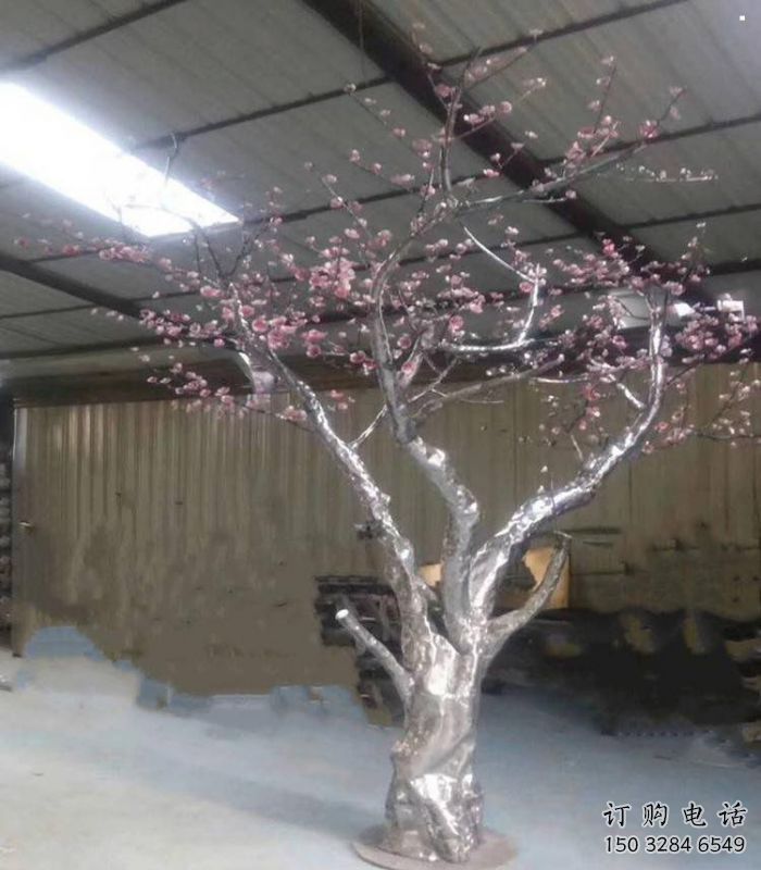 櫻花雕塑優選，城市裝飾，不銹鋼櫻花雕塑訂做廠家