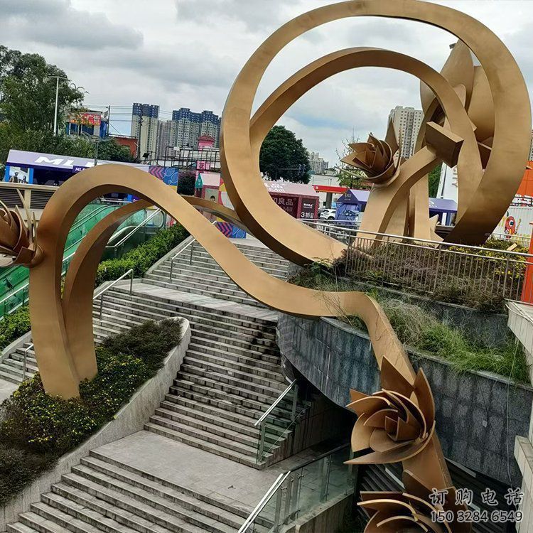 櫻花雕塑優選，陸地擺件，不銹鋼櫻花雕塑廠家