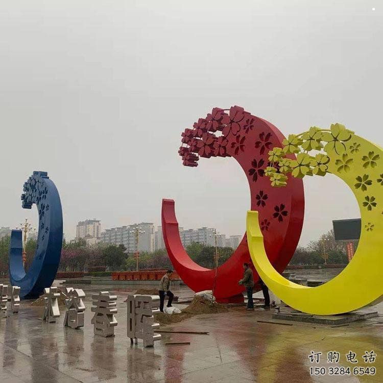 櫻花雕塑制造商，美陳雕塑，不銹鋼櫻花雕塑訂做廠家
