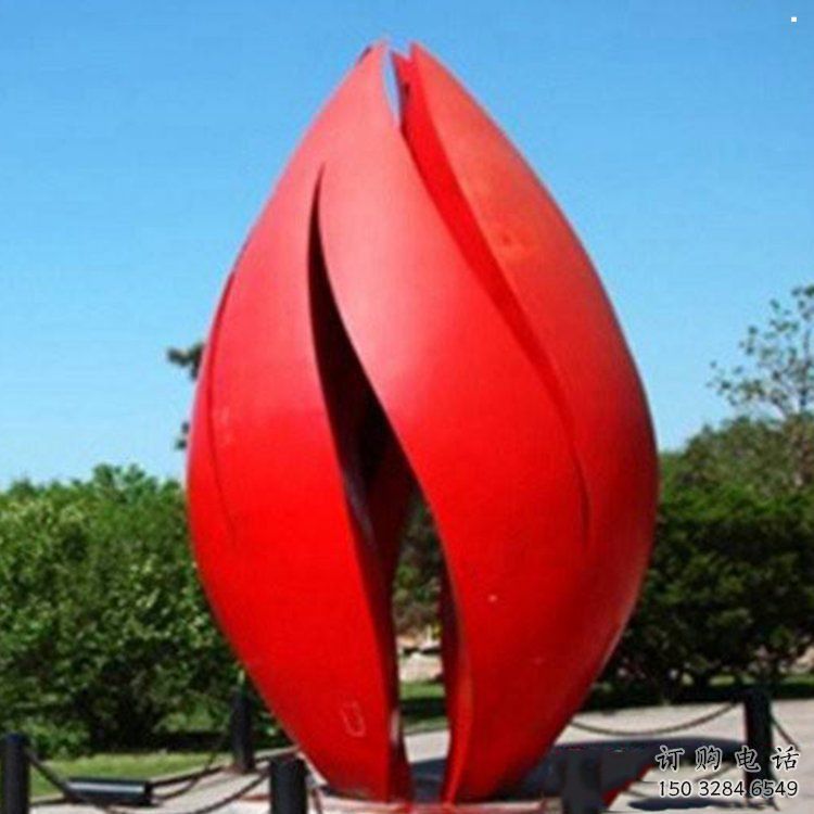 郁金香雕塑生產，城市裝飾，不銹鋼郁金香雕塑選定