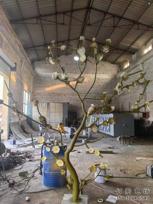 紫丁香雕塑訂做，戶外雕塑，不銹鋼紫丁香雕塑供給