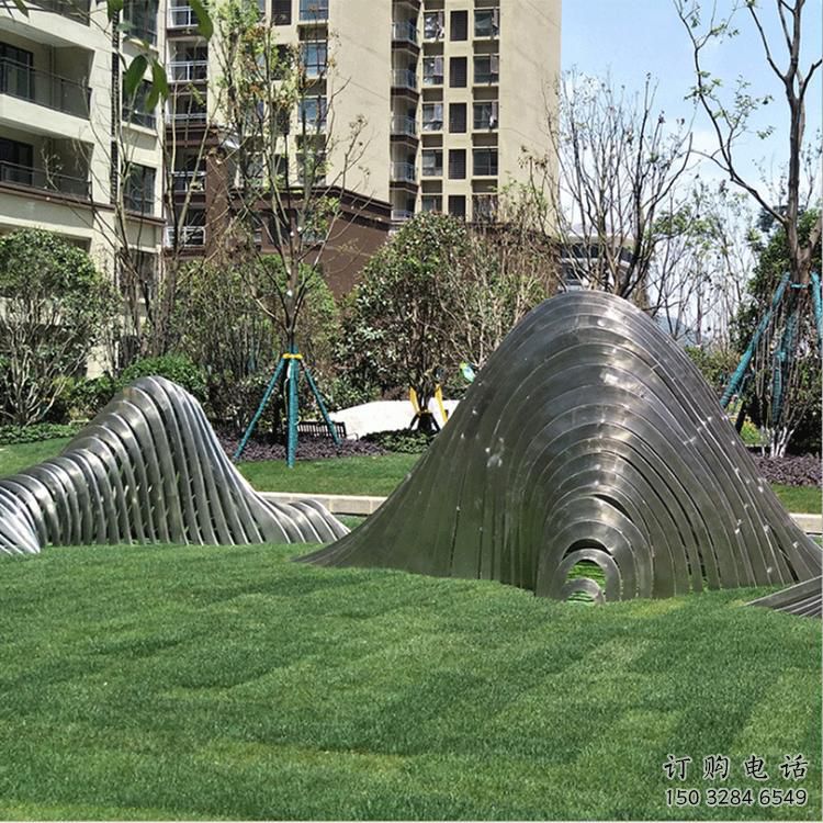 鋼絲假山雕塑，白鋼構件，建筑假山雕塑制造廠家