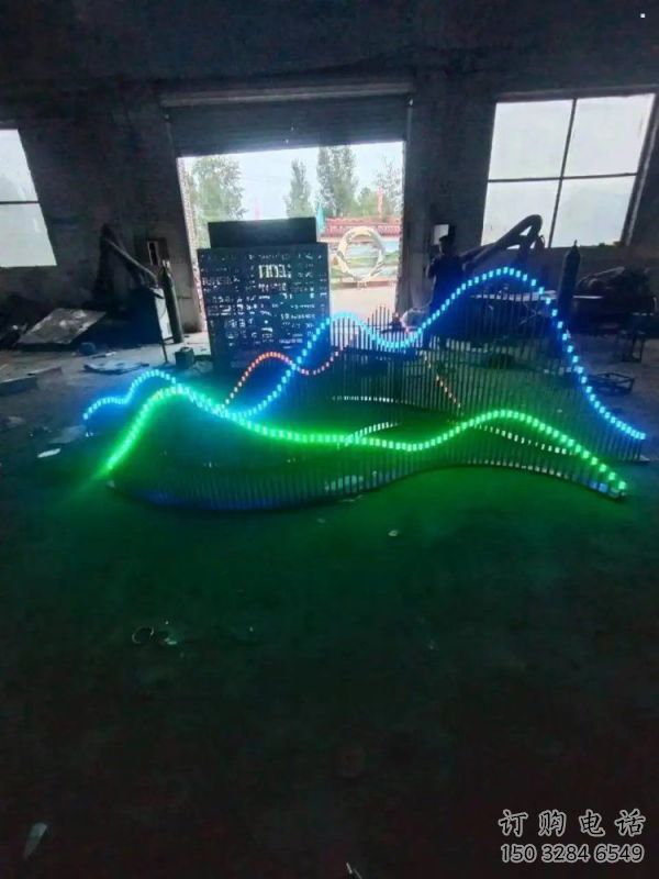 燈光假山雕塑，街景小品，假山雕塑抽象制作