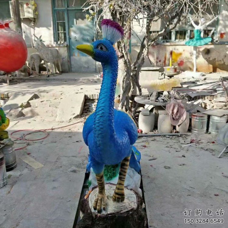 彩繪孔雀雕塑專供，美陳雕塑，社區仿真孔雀雕塑預定