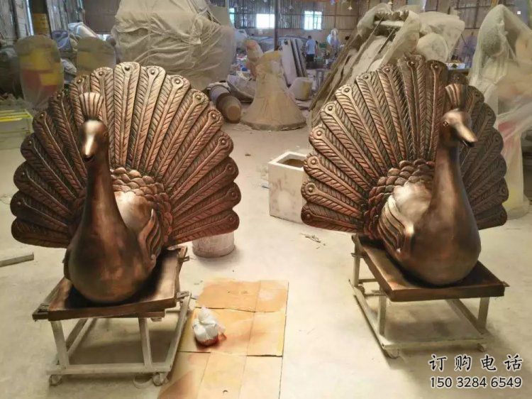 孔雀雕塑制造，廣場雕塑，制造銅孔雀雕塑廠家