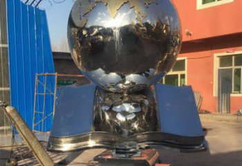 地球儀雕塑預(yù)定，城區(qū)小品，不銹鋼書籍地球儀雕塑制造商