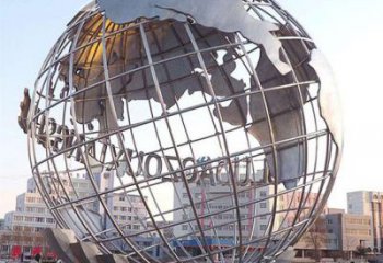 地球儀雕塑提供，美陳雕塑，鏡面地球儀雕塑制作廠家