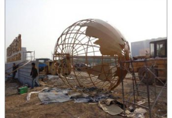 地球儀雕塑工程選用，美陳雕塑，烤漆地球儀雕塑制造商