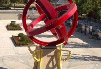 地球儀雕塑觀賞型，露天雕塑，烤漆地球儀雕塑訂做