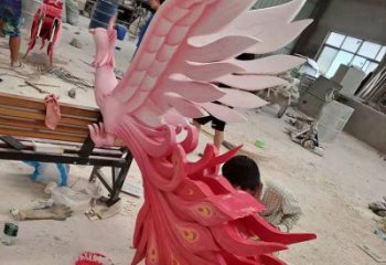 鳳凰雕塑觀賞型，廣場(chǎng)系列，玻璃鋼鳳凰雕塑廠家優(yōu)選