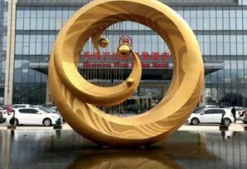 鳳凰雕塑制作選用，景區案例，圓環鳳凰雕塑制造商