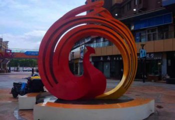 藝術鳳凰雕塑精選，街道標識，圓環鳳凰雕塑工程指用