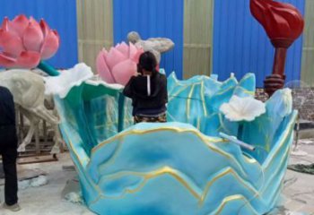 廣場荷花雕塑批發，廣場系列，仿真荷花雕塑廠家