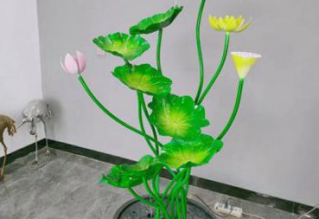 荷花雕塑優選，圓雕體系，園林仿真荷花雕塑選定