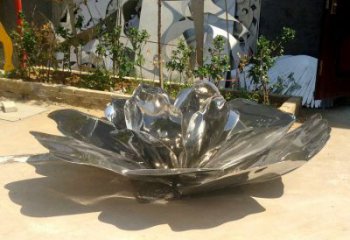 荷花雕塑訂做廠家，城市雕塑，鏡面荷花雕塑工程精品