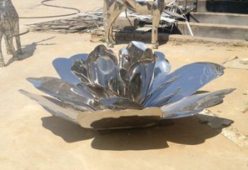 荷花雕塑訂做，城市裝飾，鏡面荷花雕塑展品