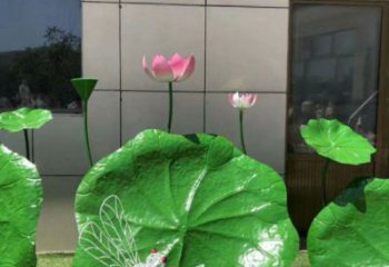 仿真荷葉雕塑廠家，植物美陳雕塑，景觀藝術建筑