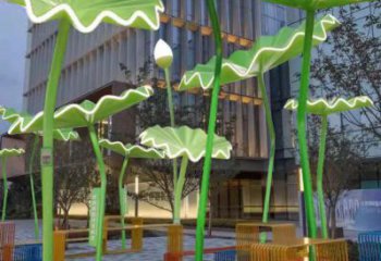 荷葉雕塑常用，鋼管組合，仿真荷葉雕塑廠家定價