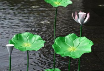 荷葉雕塑制造商，城區小品，仿真荷葉雕塑制作廠家