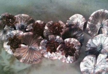 大型荷葉雕塑制作，花園小品，不銹鋼荷葉雕塑提供