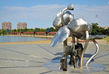 荷葉雕塑供求，白鋼構件，不銹鋼荷葉雕塑觀賞型