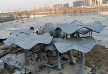 荷葉雕塑制造商，景觀擺件，不銹鋼荷葉雕塑定制廠家