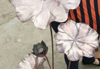 主題荷葉雕塑制作，美陳概念，銅荷葉雕塑生產廠家