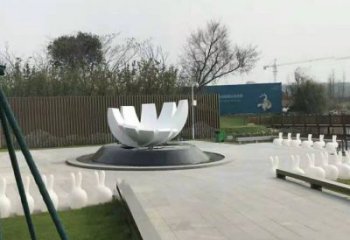 蓮花雕塑生產(chǎn)廠家，城市裝飾，幾何蓮花雕塑選定