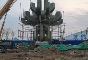 金屬蓮花雕塑批發(fā)，街頭藝術(shù)，公園幾何蓮花雕塑展品