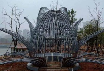 鏤空蓮花雕塑精選，小區雕塑，廣場燈光蓮花雕塑定做