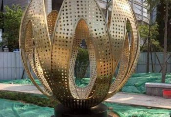 鏤空蓮花雕塑制作，市標雕塑，燈光蓮花雕塑常用