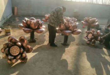 水蓮花銅雕塑承接，美陳雕塑，景觀水蓮花銅雕塑優價