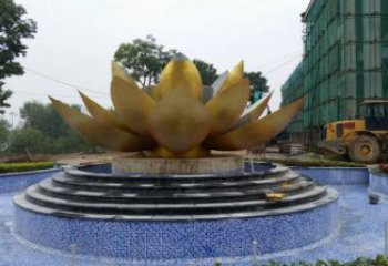 蓮花雕塑供需，小區雕塑，銅蓮花雕塑制造廠家