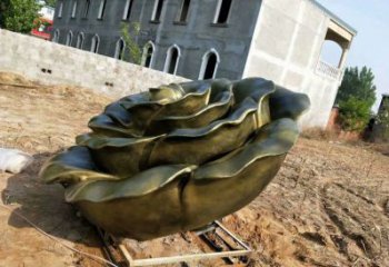 玫瑰花雕塑觀賞型，仿銅工藝，玻璃鋼玫瑰花雕塑定價