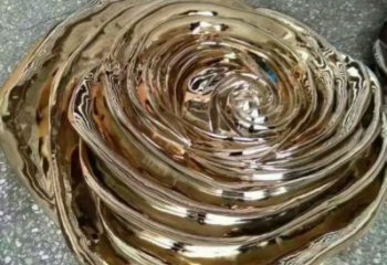 玫瑰花雕塑定制預定，小區擺件，電鍍玫瑰花雕塑服務商