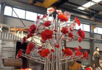 玫瑰花雕塑供應(yīng),街景小品,鍛鋼不銹鋼玫瑰花雕塑優(yōu)價(jià)