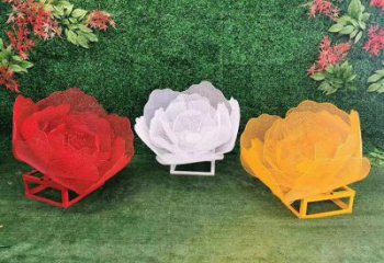 玫瑰花雕塑制作廠家,公園小品,鏤空玫瑰花雕塑訂做