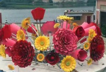 環(huán)境葵花雕塑批發(fā)，拉絲工藝，園林葵花雕塑承接