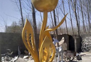 拉絲月季花雕塑