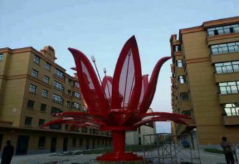 燈光花朵雕塑廠家，標識雕塑，展示燈光茶花雕塑優選